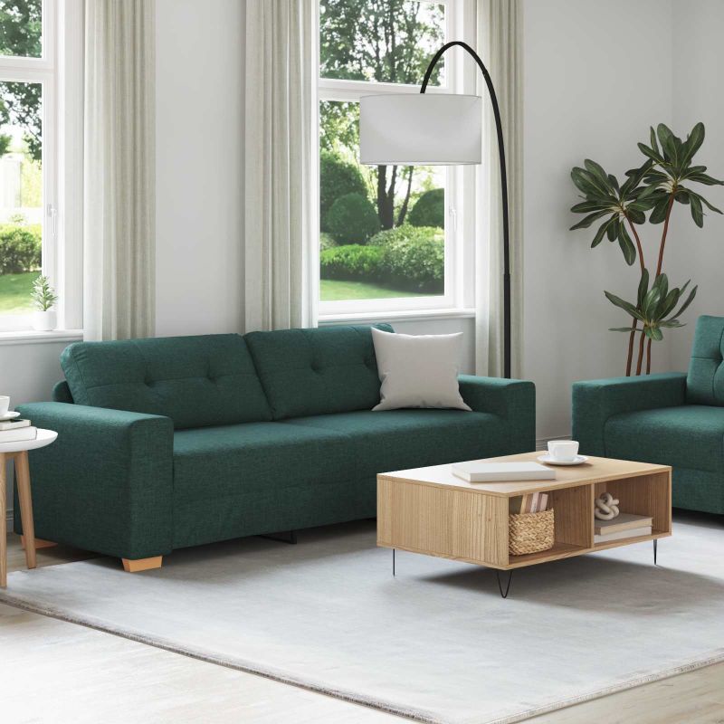 vidaXL Sofa 2 pcs Braun Stoff