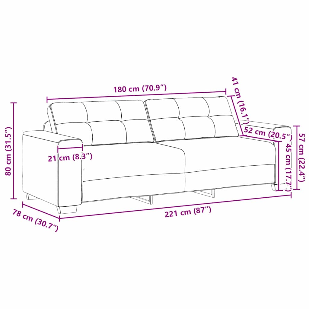 vidaXL | Sofa Set | 2 pcs Dunkelgrün 221 x 78 x 80 cm Samt