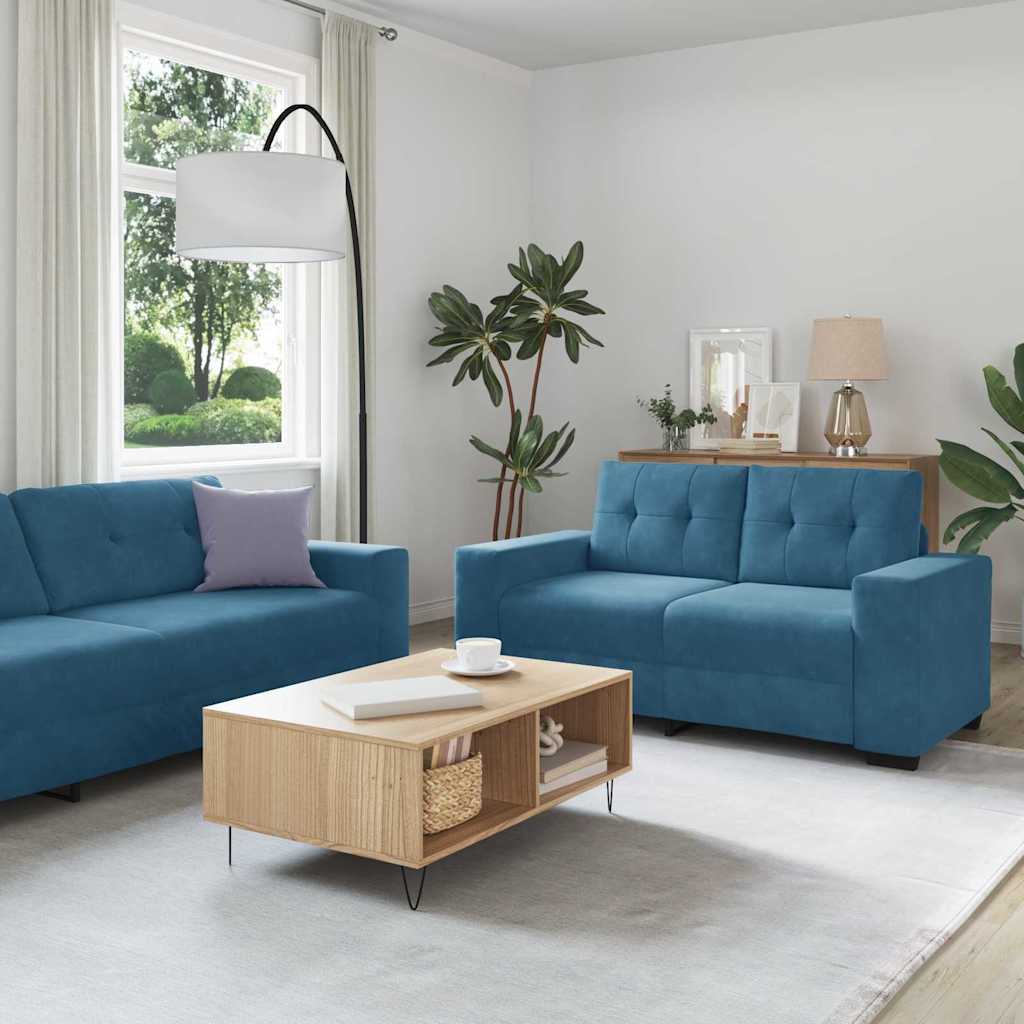 vidaXL | Sofa Set | 2 pcs Dunkelgrün 221 x 78 x 80 cm Samt
