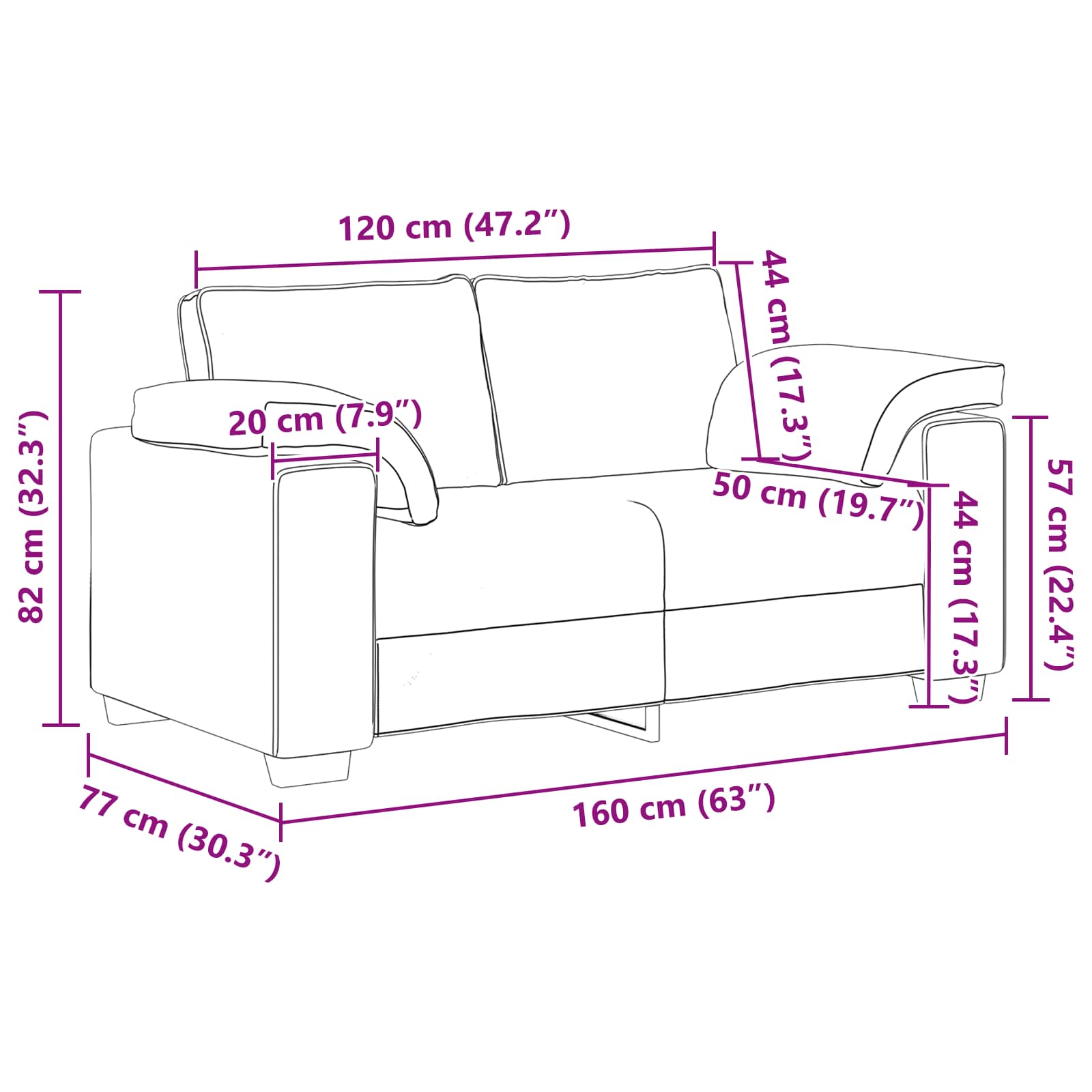 vidaXL Sofa Set 2 pcs Hellgrau 219 x 77 x 82 cm Stoff