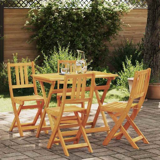 Garten Bistro Set 5 pcs Braun Massivholz Akazie