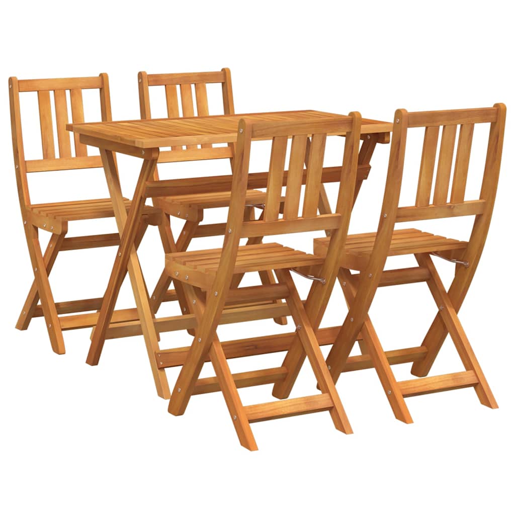 Garten Bistro Set 5 pcs Braun Massivholz Akazie