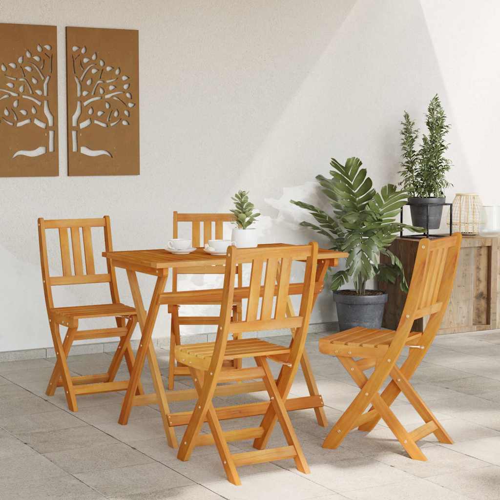 Garten Bistro Set 5 pcs Braun Massivholz Akazie