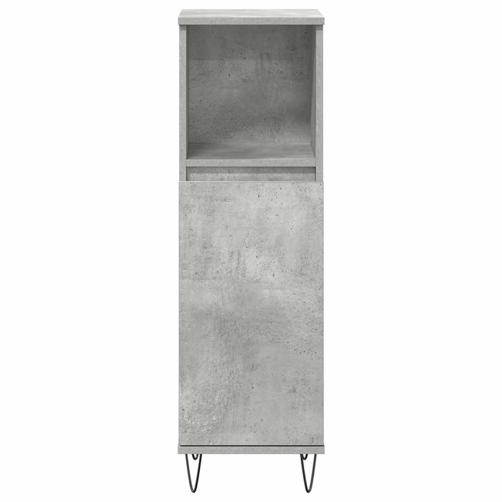 vidaXL 3-tlg. Badmöbel-Set Betongrau Holzwerkstoff