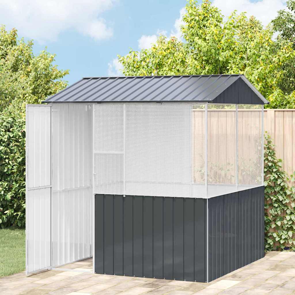 vidaXL Vogelkäfig Anthrazit 215 x 209 x 230 cm Verzinkter Stahl