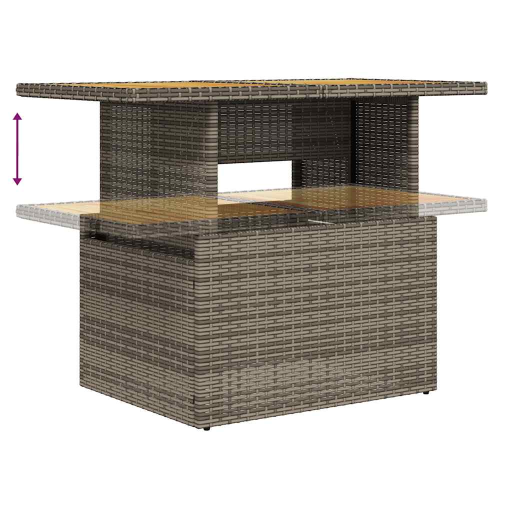 8-tlg. Garten-Sofagarnitur mit Kissen Braun Poly Rattan Akazie