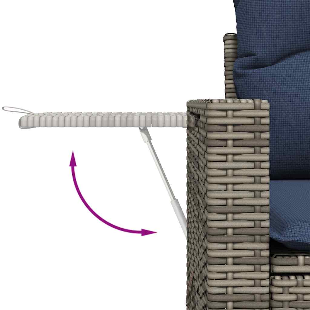 8-tlg. Garten-Sofagarnitur mit Kissen Braun Poly Rattan Akazie