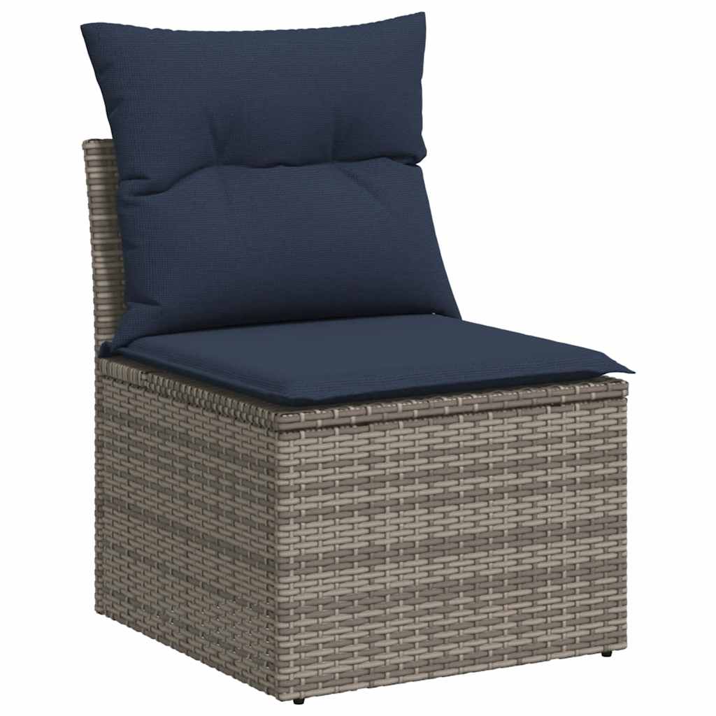 8-tlg. Garten-Sofagarnitur mit Kissen Braun Poly Rattan Akazie