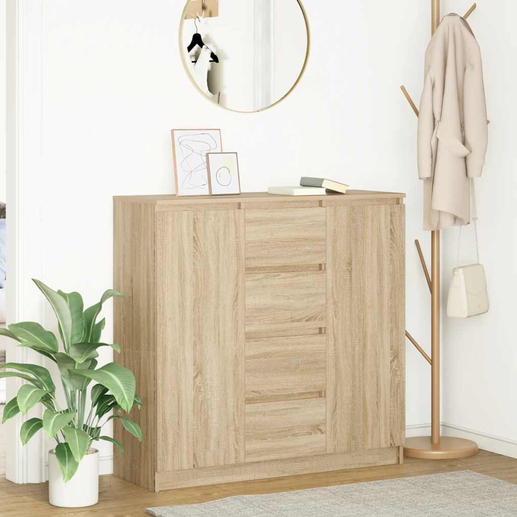 vidaXL Sideboard mit Schubladen Weiß 100,5x35x98,5 cm Holzwerkstoff