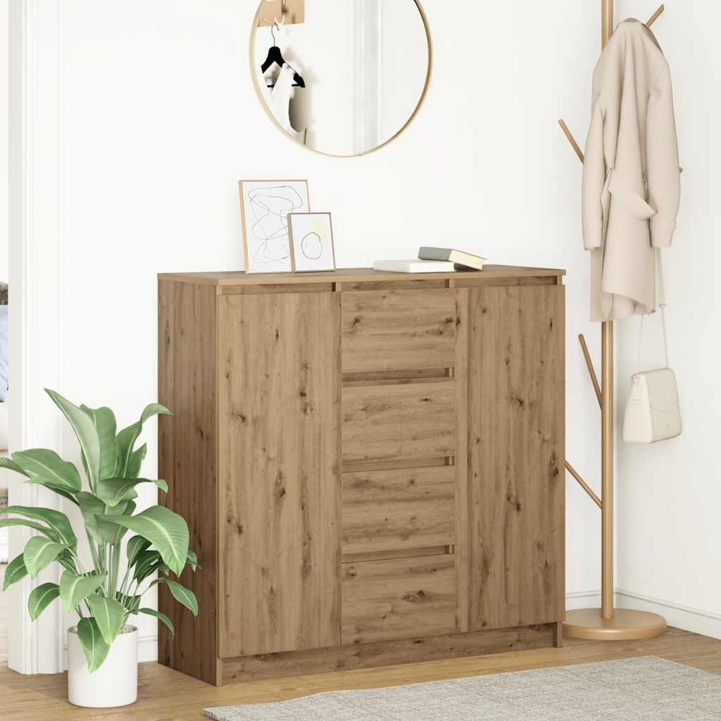 vidaXL Sideboard mit Schubladen Weiß 100,5x35x98,5 cm Holzwerkstoff