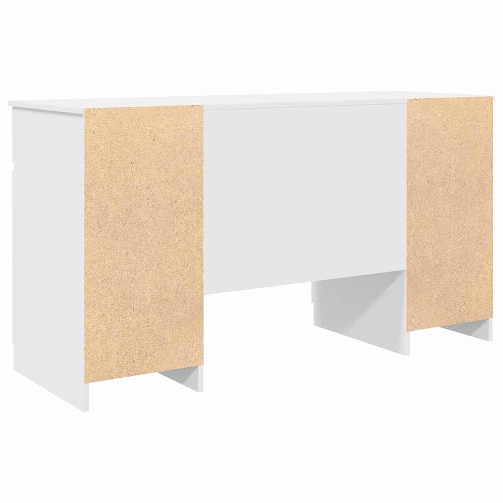 vidaXL Schreibtisch mit Schubladen Weiß 140 x 49 x 76 cm Holzwerkstoff