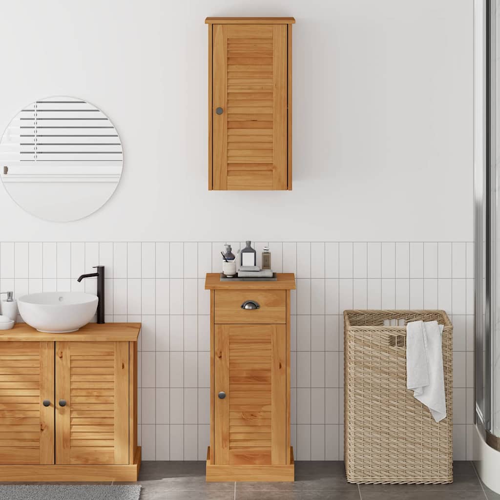 vidaXL Badezimmermöbel Set mit Regal VIGO 2 pcs Braun und Honigbraun