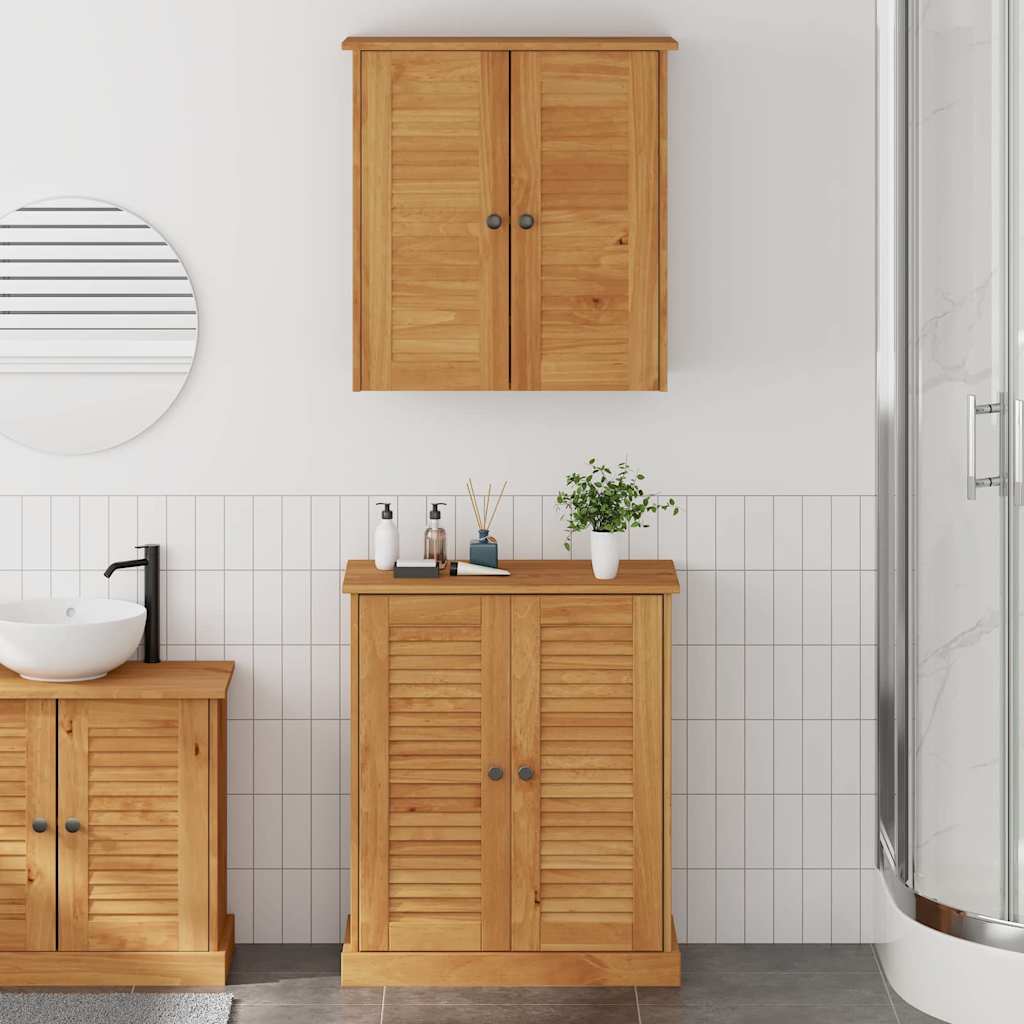 vidaXL Badezimmermöbel-Set mit Regal VIGO 2 pcs Braun und Honigbraun