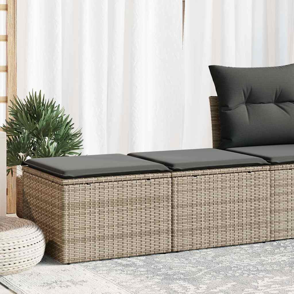 2-tlg. Garten-Sofagarnitur mit Kissen Schwarz Poly Rattan