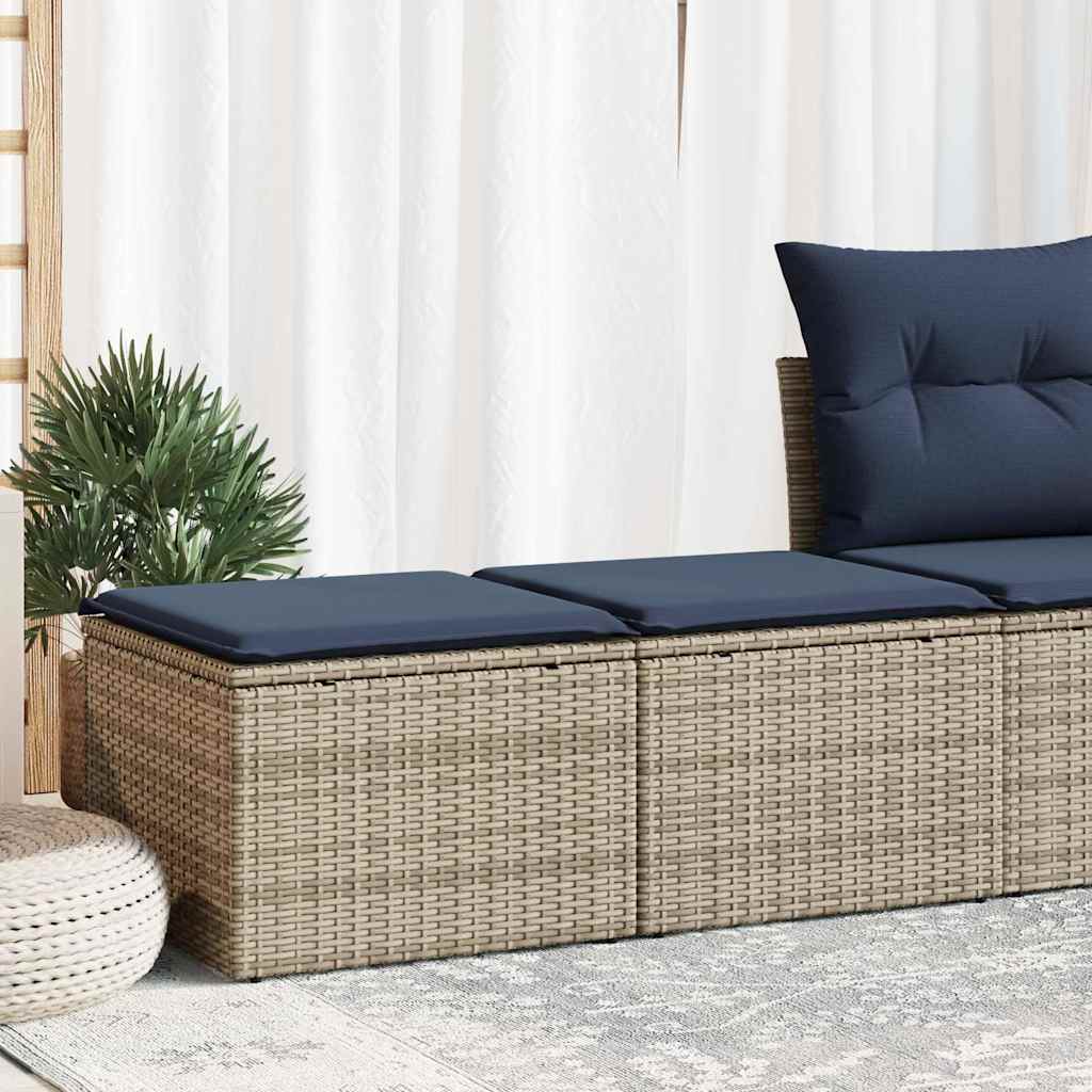 2-tlg. Garten-Sofagarnitur mit Kissen Schwarz Poly Rattan
