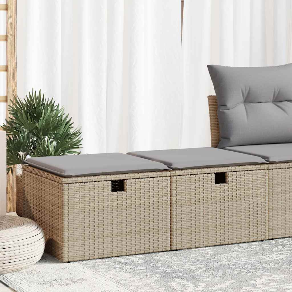 2-tlg. Garten-Sofagarnitur mit Kissen Schwarz Poly Rattan