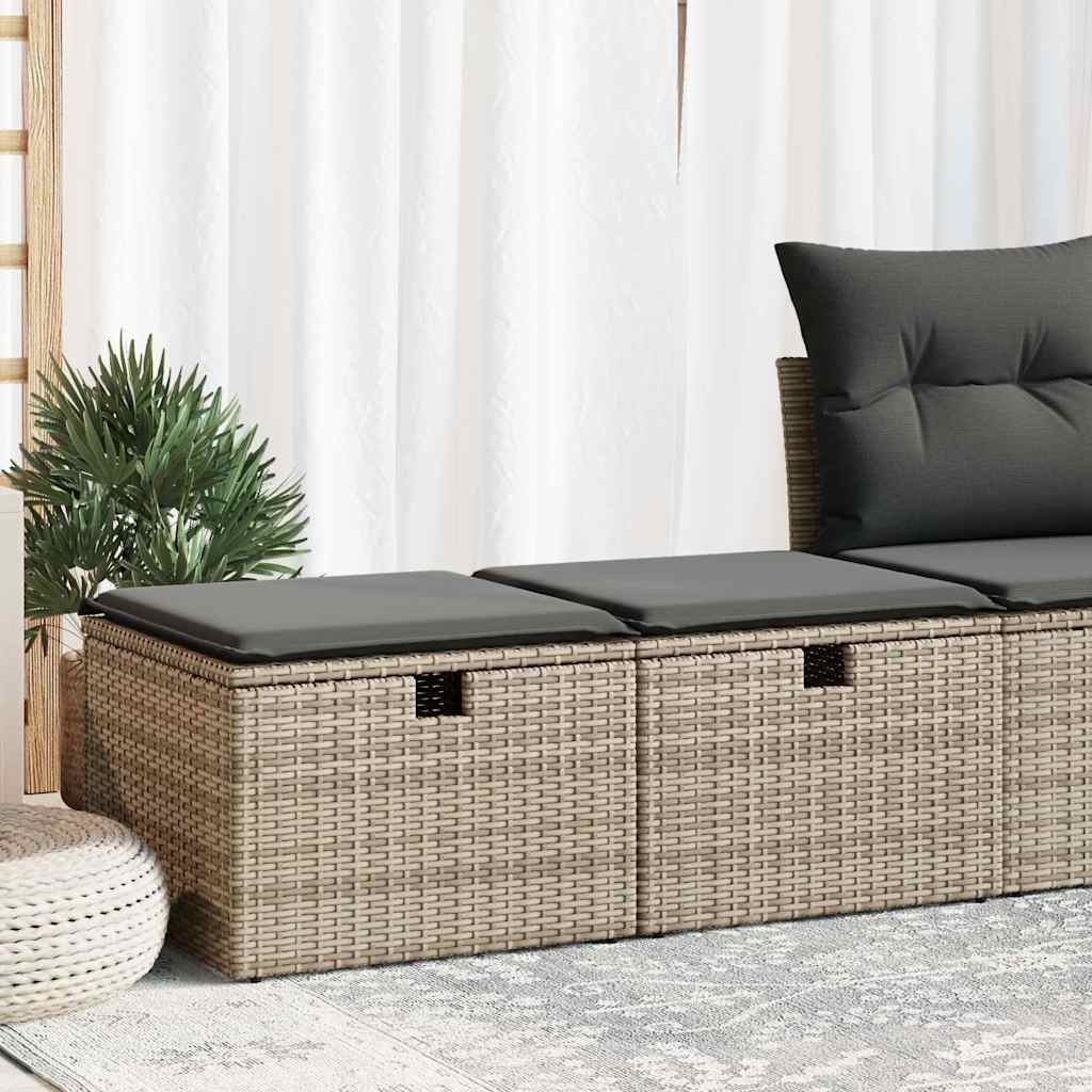 2-tlg. Garten-Sofagarnitur mit Kissen Schwarz Poly Rattan