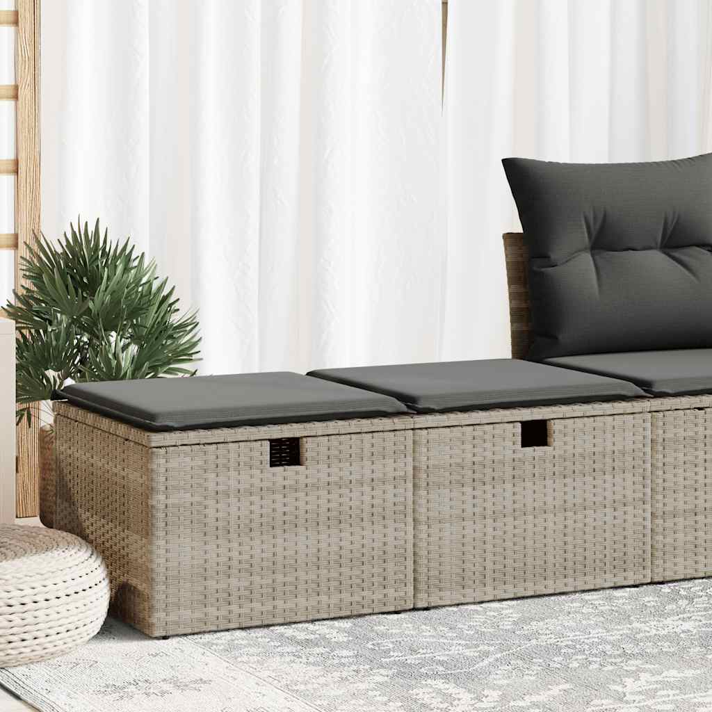 2-tlg. Garten-Sofagarnitur mit Kissen Schwarz Poly Rattan
