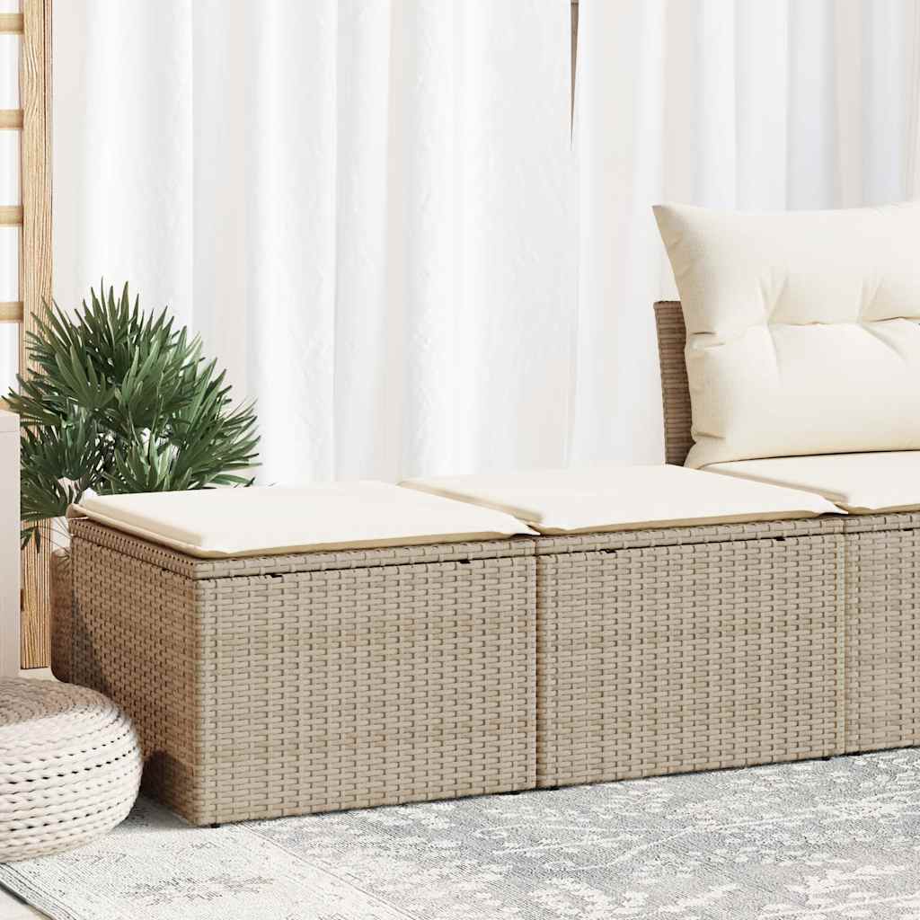 2-tlg. Garten-Sofagarnitur mit Kissen Schwarz Poly Rattan
