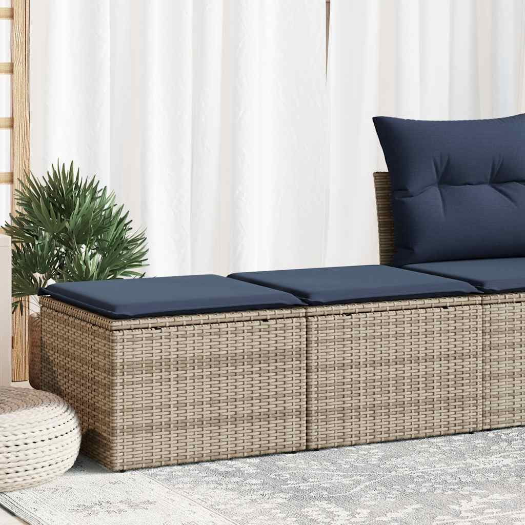 2-tlg. Garten-Sofagarnitur mit Kissen Schwarz Poly Rattan