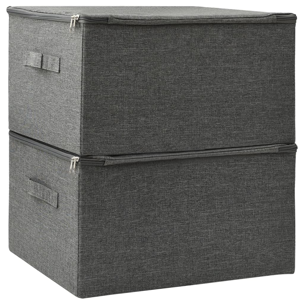 vidaXL Aufbewahrungsboxen 2 Stk. Stoff 43x34x23 cm Anthrazit