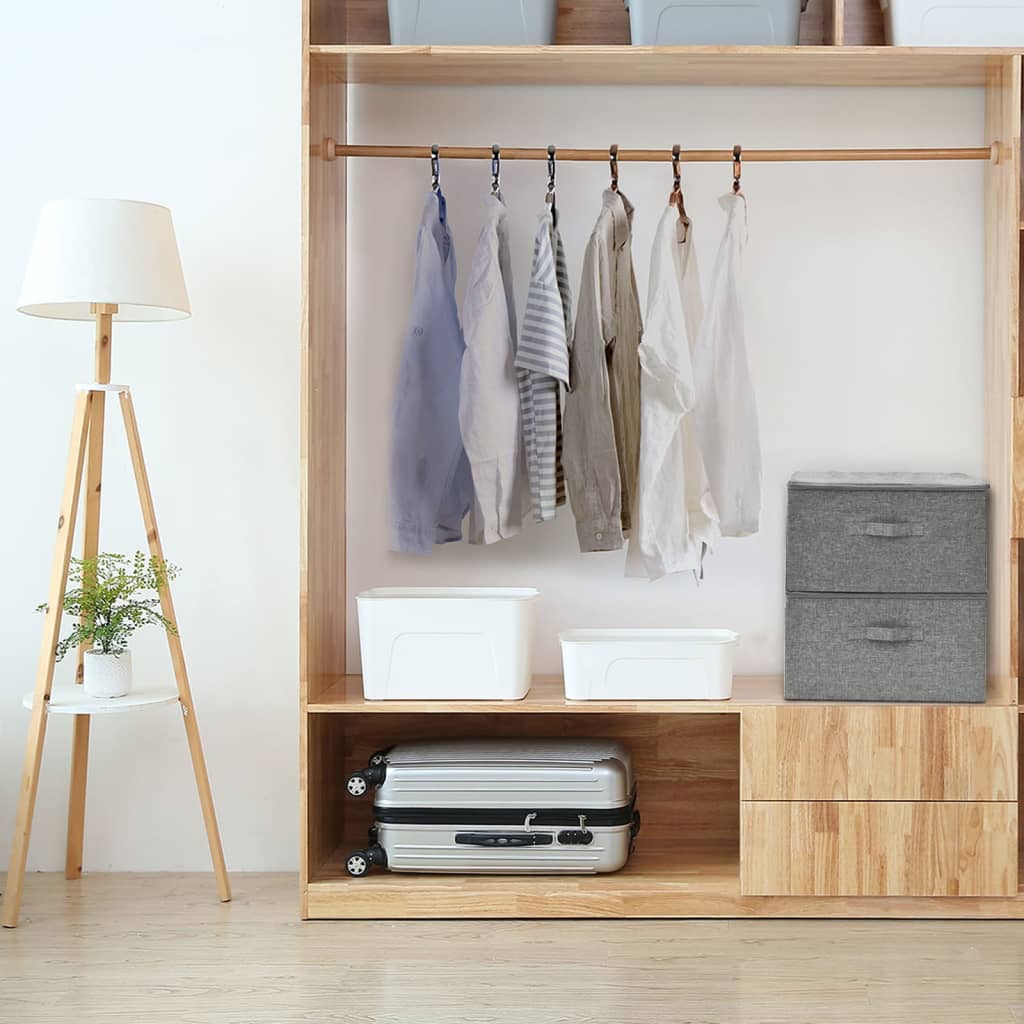 vidaXL Aufbewahrungsboxen 2 Stk. Stoff 43x34x23 cm Anthrazit