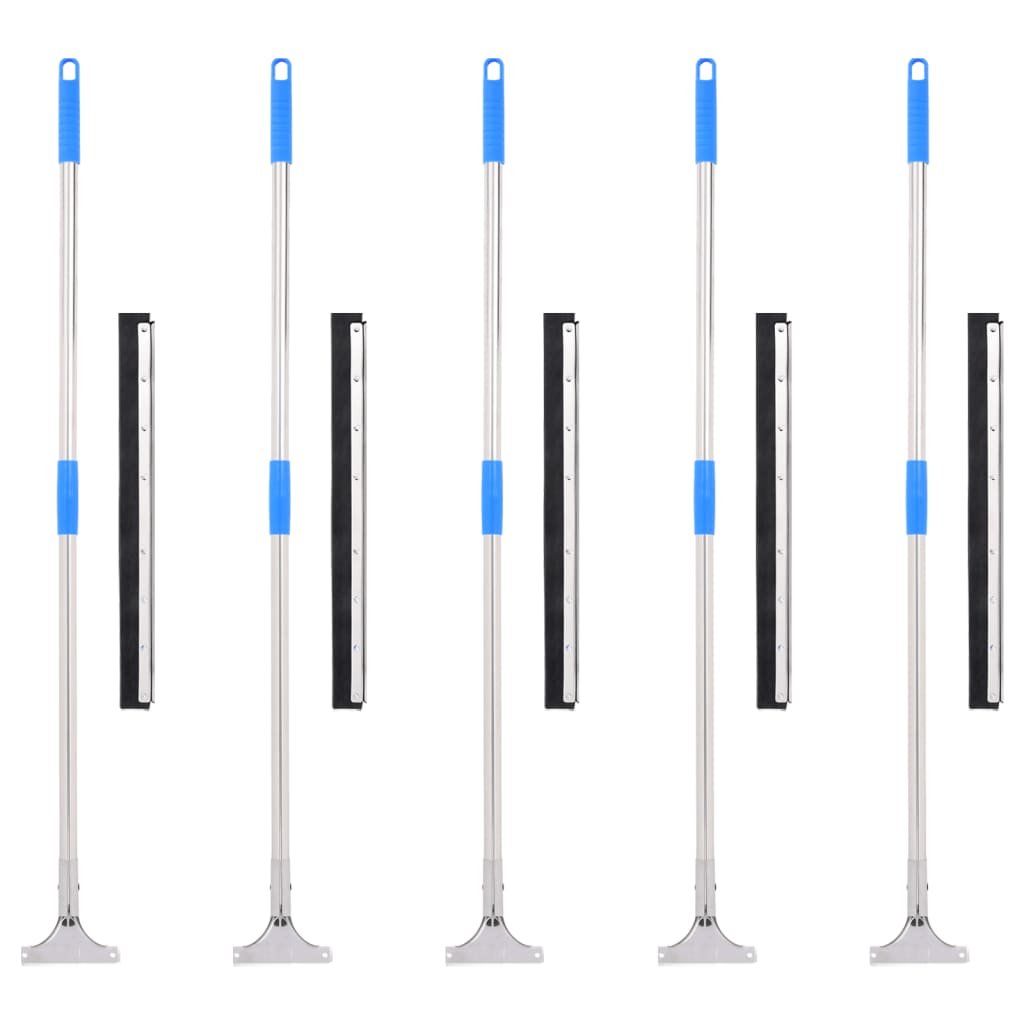 vidaXL Wasserschieber mit Stiel 45x122,5 cm Stahl und Gummi
