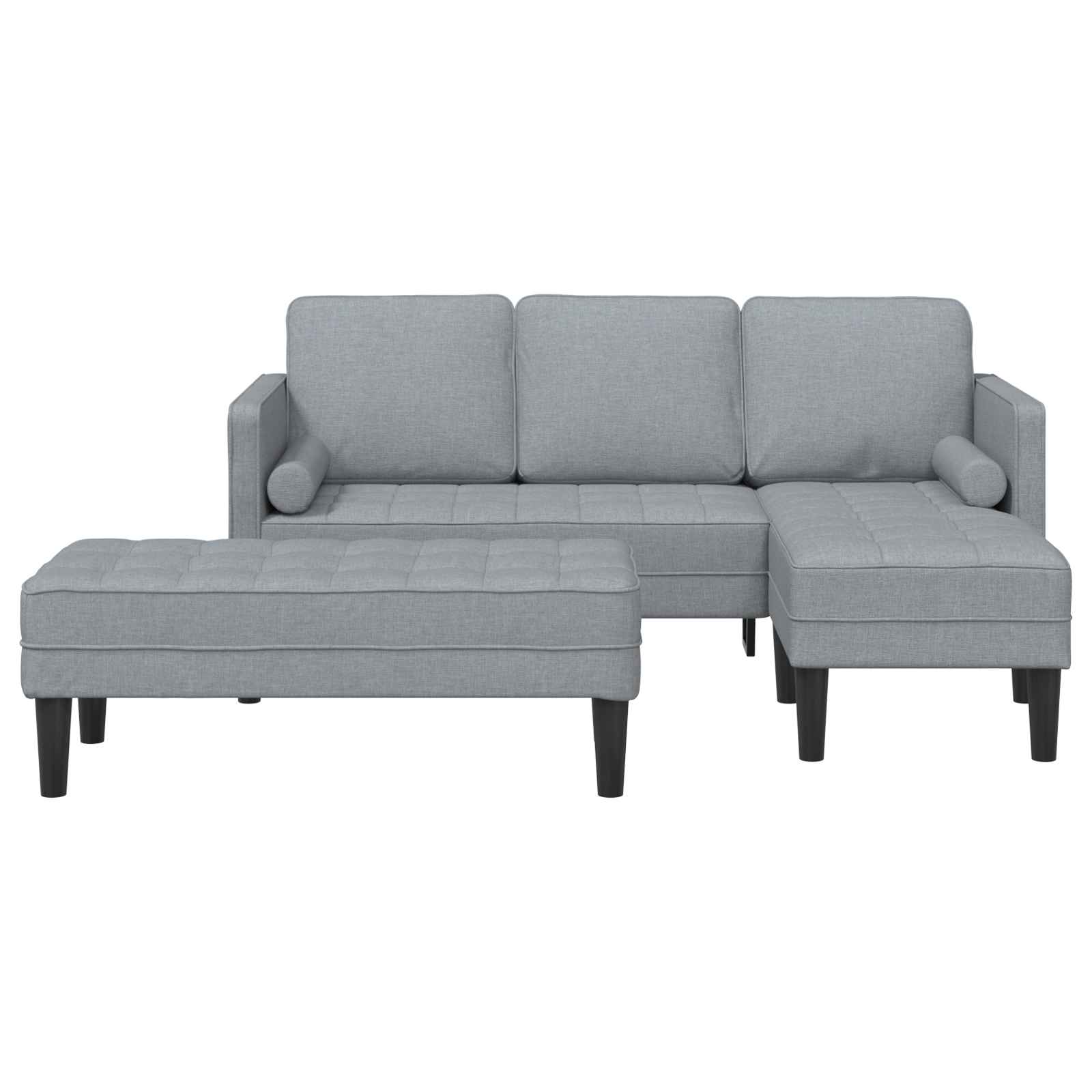 vidaXL Sofa Set mit Kissen 2 pcs Hellgrau Polyester