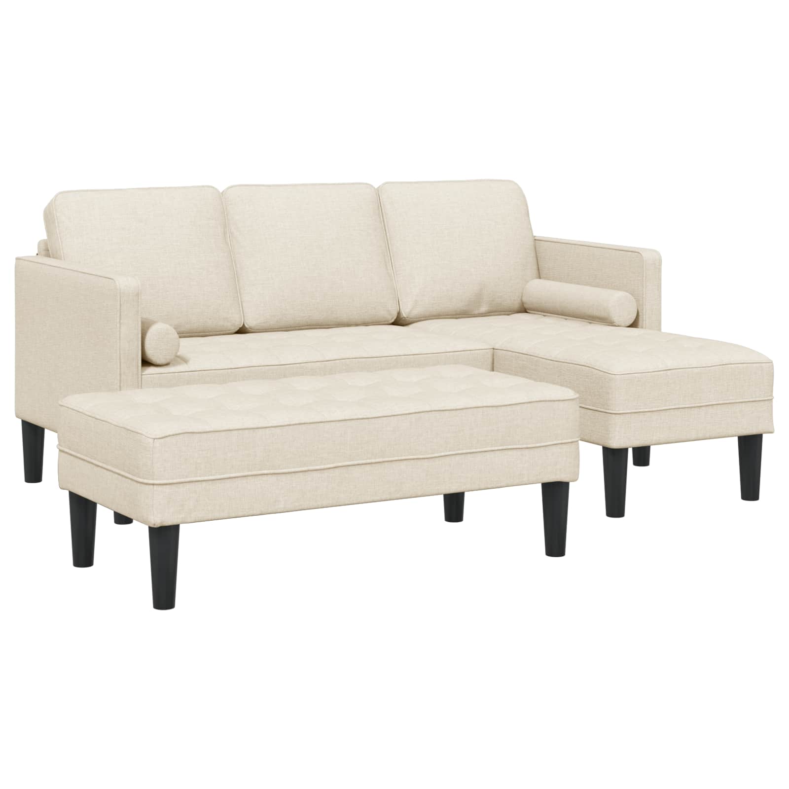 vidaXL Sofa Set mit Kissen 2 pcs Hellgrau Polyester