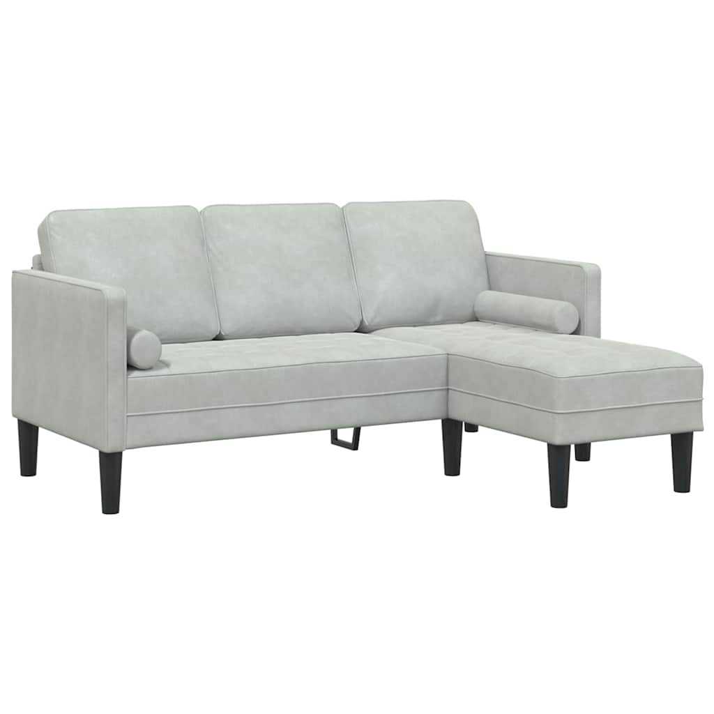 vidaXL Sofa Set mit Kissen 2 pcs Hellgrau Polyester