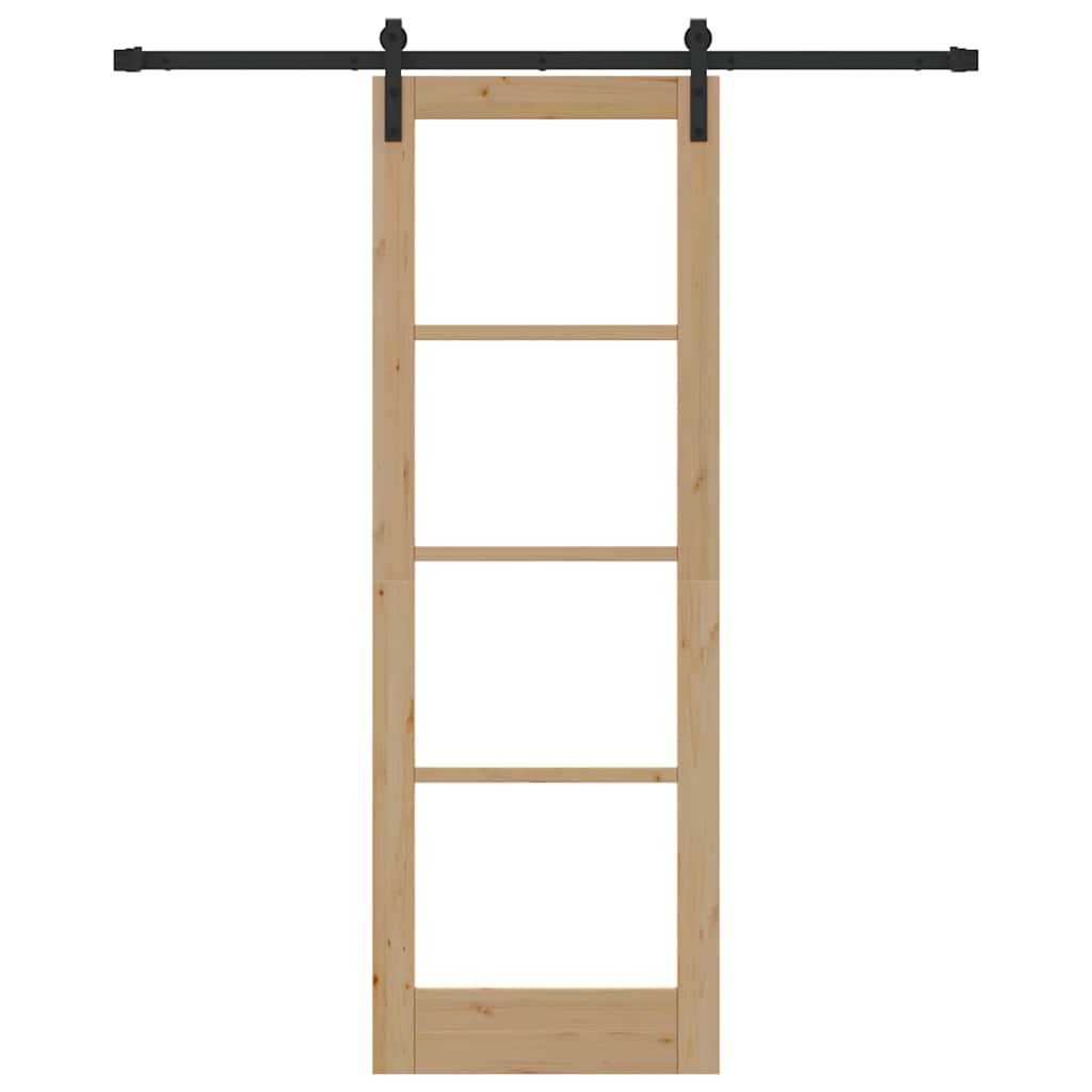 vidaXL Schiebetür ORKDAL Natürlich und Schwarz 73,5 x 211 cm