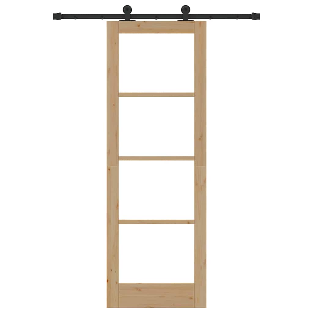 vidaXL Schiebetür ORKDAL Natur 73,5 x 211 cm Solid Pine Wood and Glass