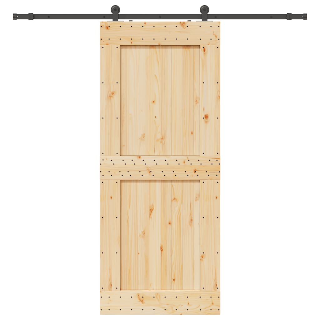 vidaXL Schiebetür mit Beschlag 70x210 cm Massivholz Kiefer