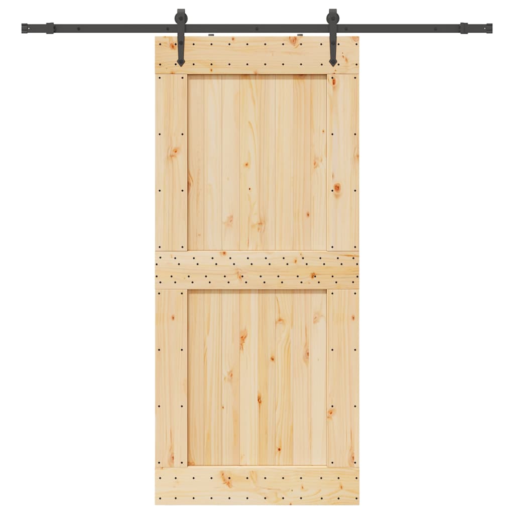 vidaXL Schiebetür mit Beschlag 70x210 cm Massivholz Kiefer