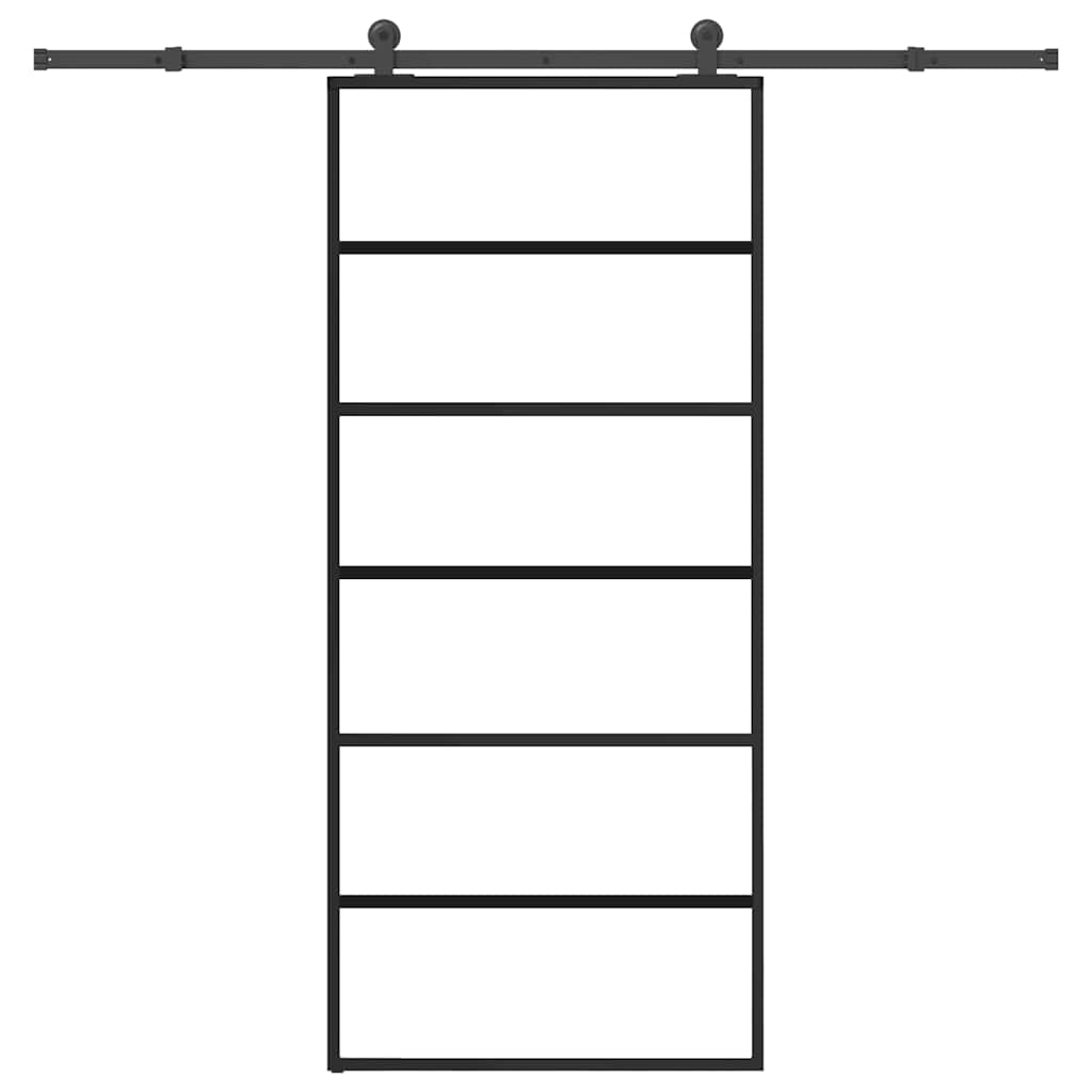 vidaXL Schiebetür mit Beschlag 76x205 cm ESG-Glas & Aluminium