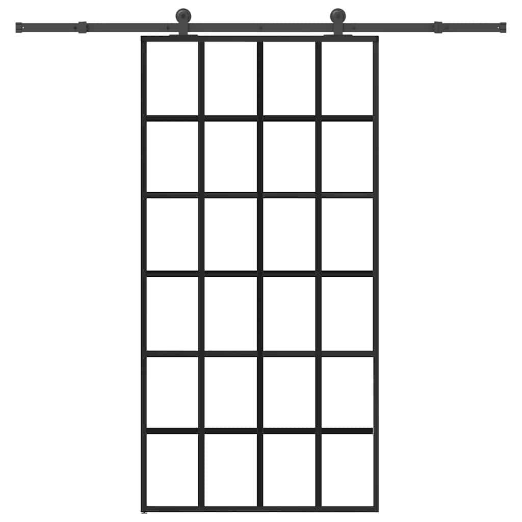 vidaXL Schiebetür mit Beschlag 76x205 cm ESG-Glas & Aluminium