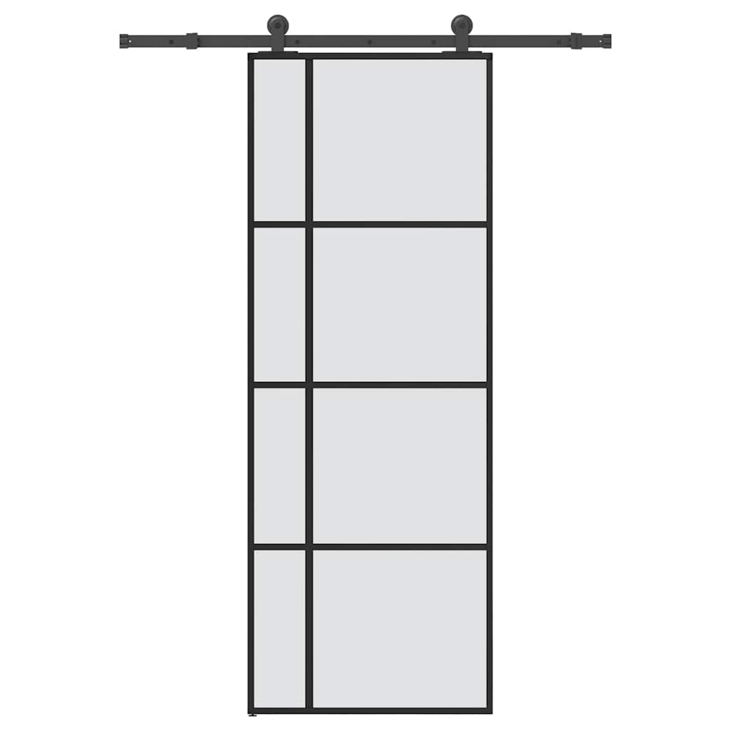 vidaXL Schiebetür mit Beschlag 76x205 cm ESG-Glas & Aluminium
