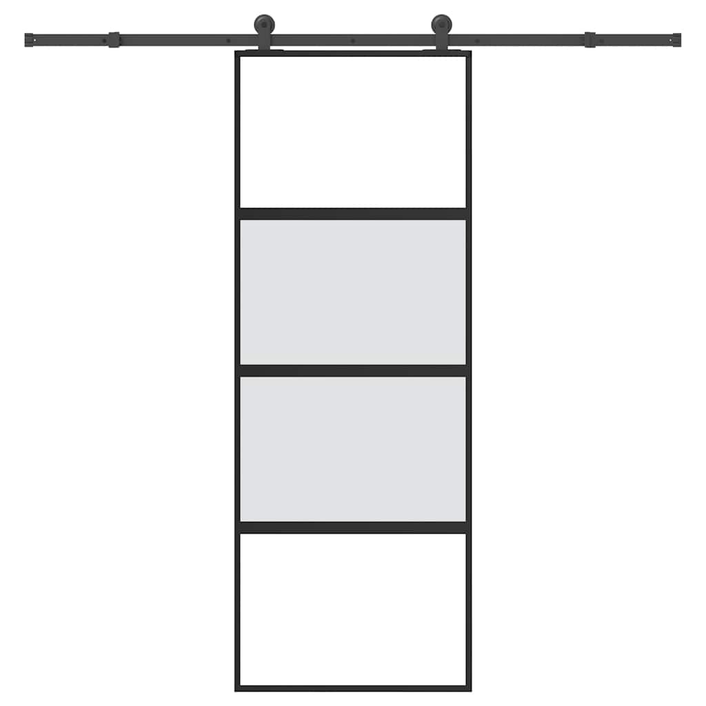 vidaXL Schiebetür mit Beschlag 76x205 cm ESG-Glas & Aluminium