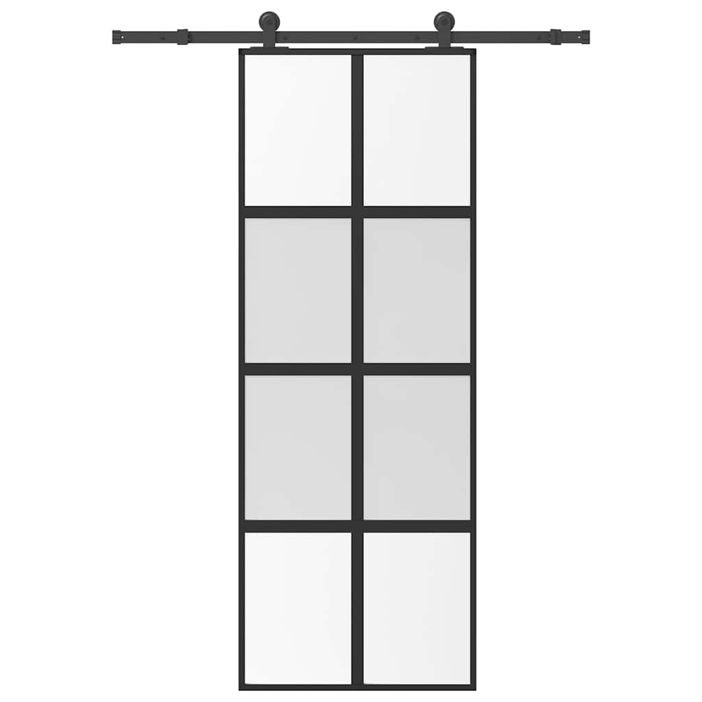 vidaXL Schiebetür mit Beschlag 76x205 cm ESG-Glas & Aluminium