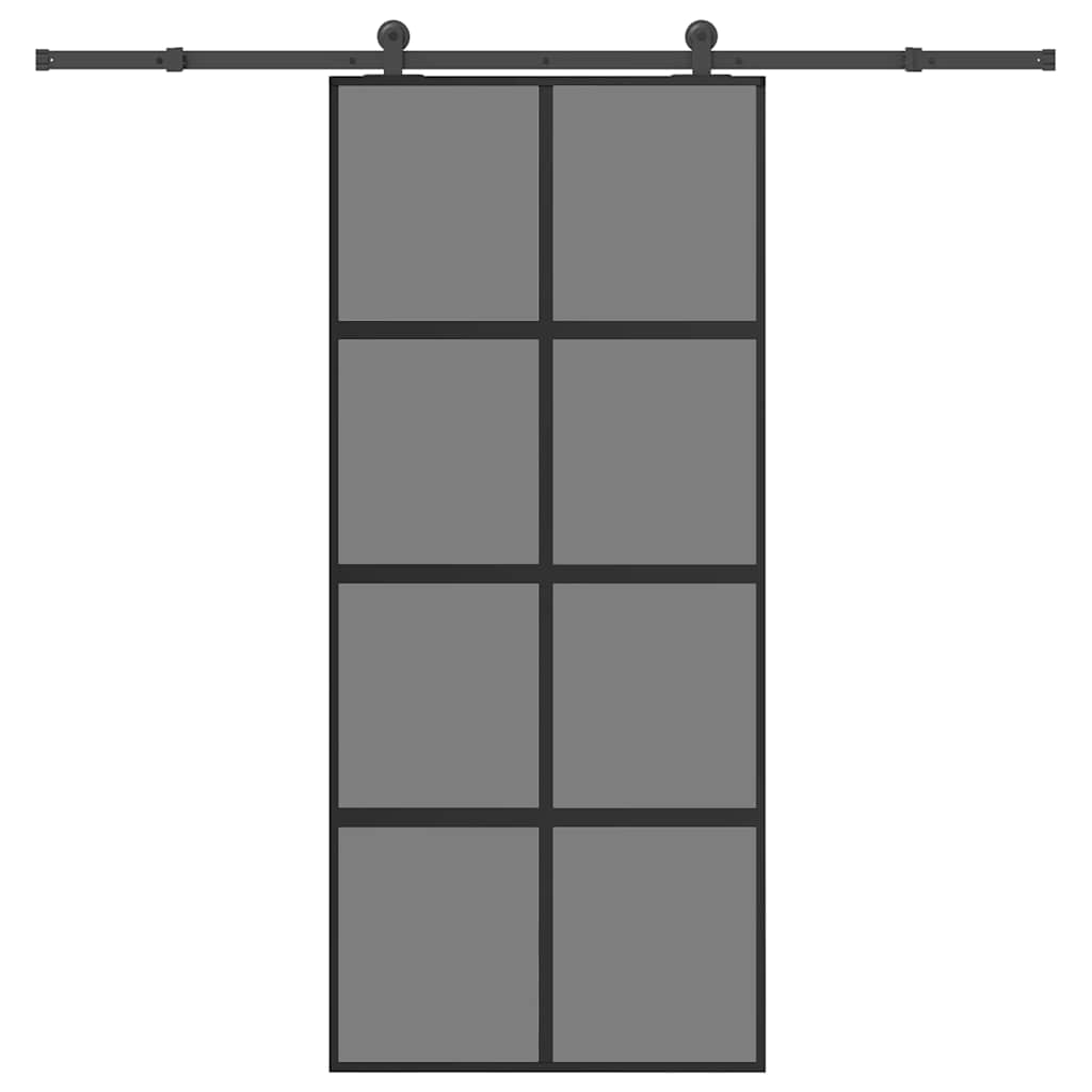 vidaXL Schiebetür mit Beschlag 76x205 cm ESG-Glas & Aluminium