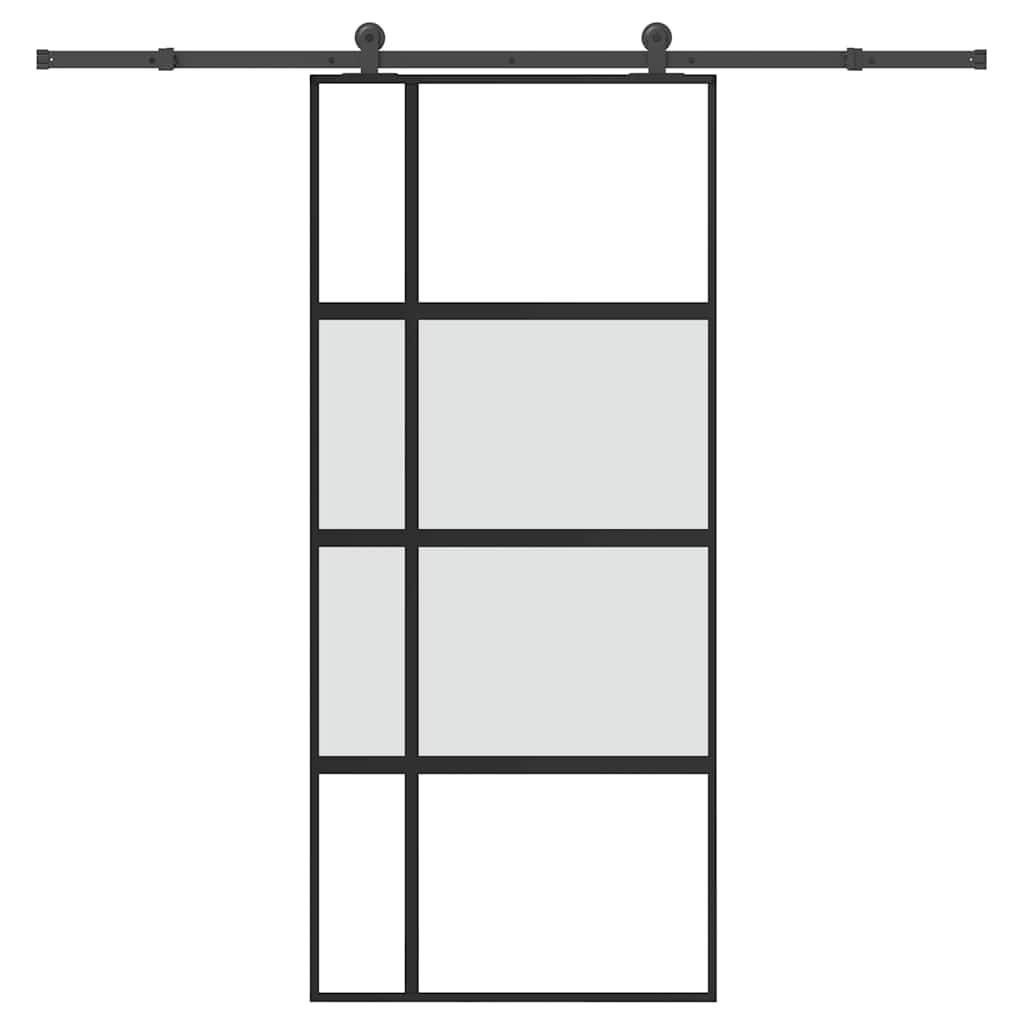 vidaXL Schiebetür mit Beschlag 76x205 cm ESG-Glas & Aluminium