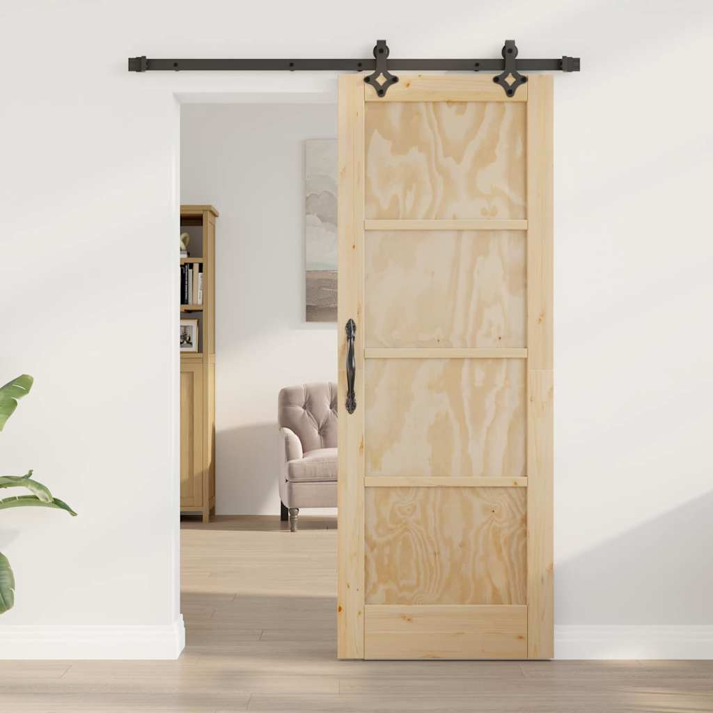 vidaXL Schiebetür ORKDAL Braun 73,5 x 198,5 cm Massives Kiefernholz