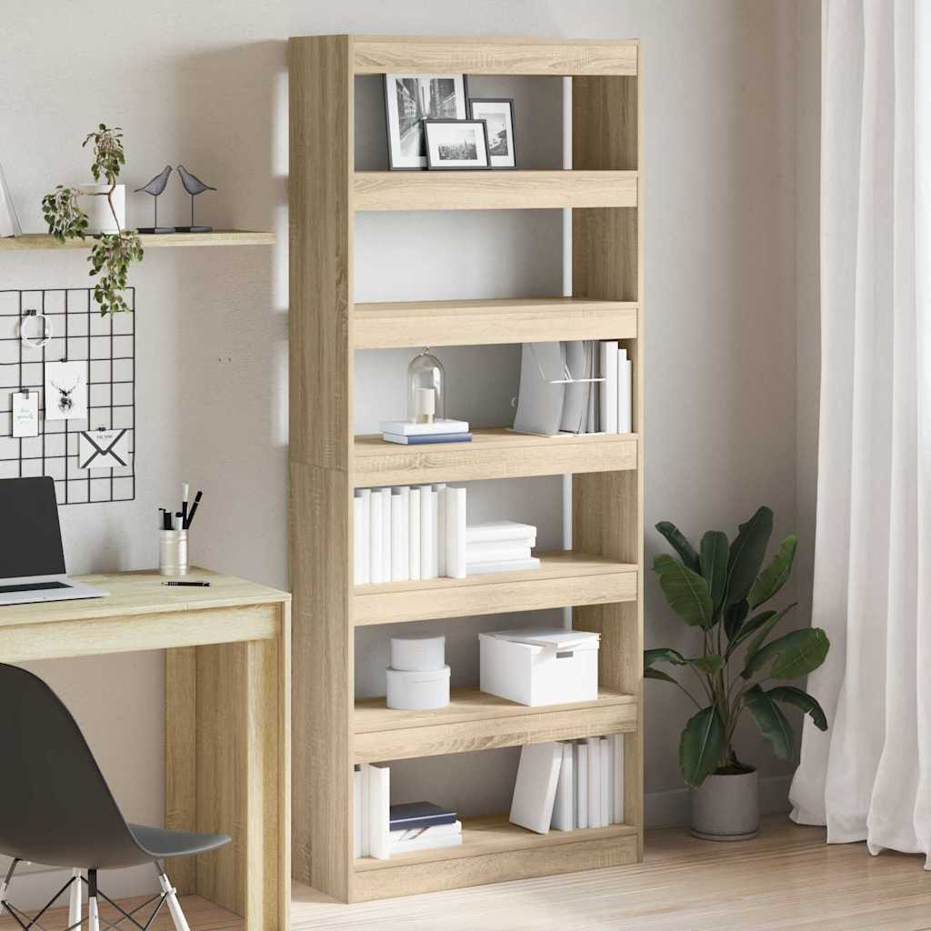vidaXL Bücherregal mit Regal Weiß 80 x 30 x 198 cm Holzwerkstoff