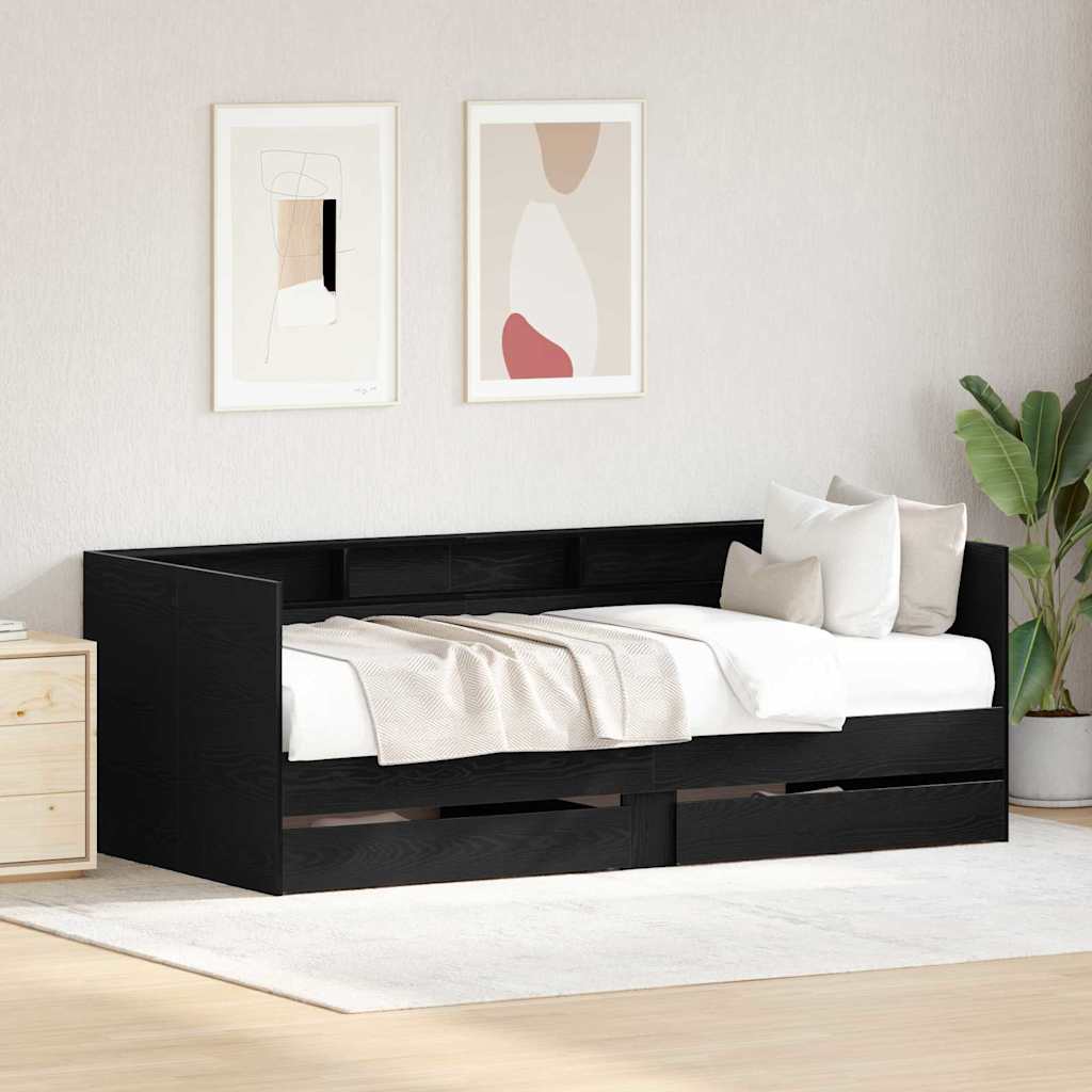 Tagesbett mit Schubladen ohne Matratze Weiß 100x200 cm