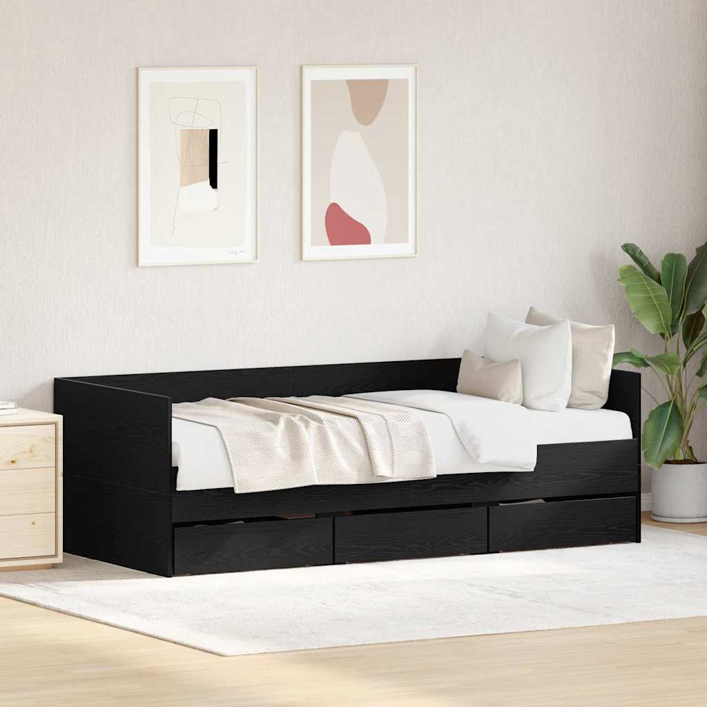Tagesbett mit Schubladen ohne Matratze Weiß 100x200 cm