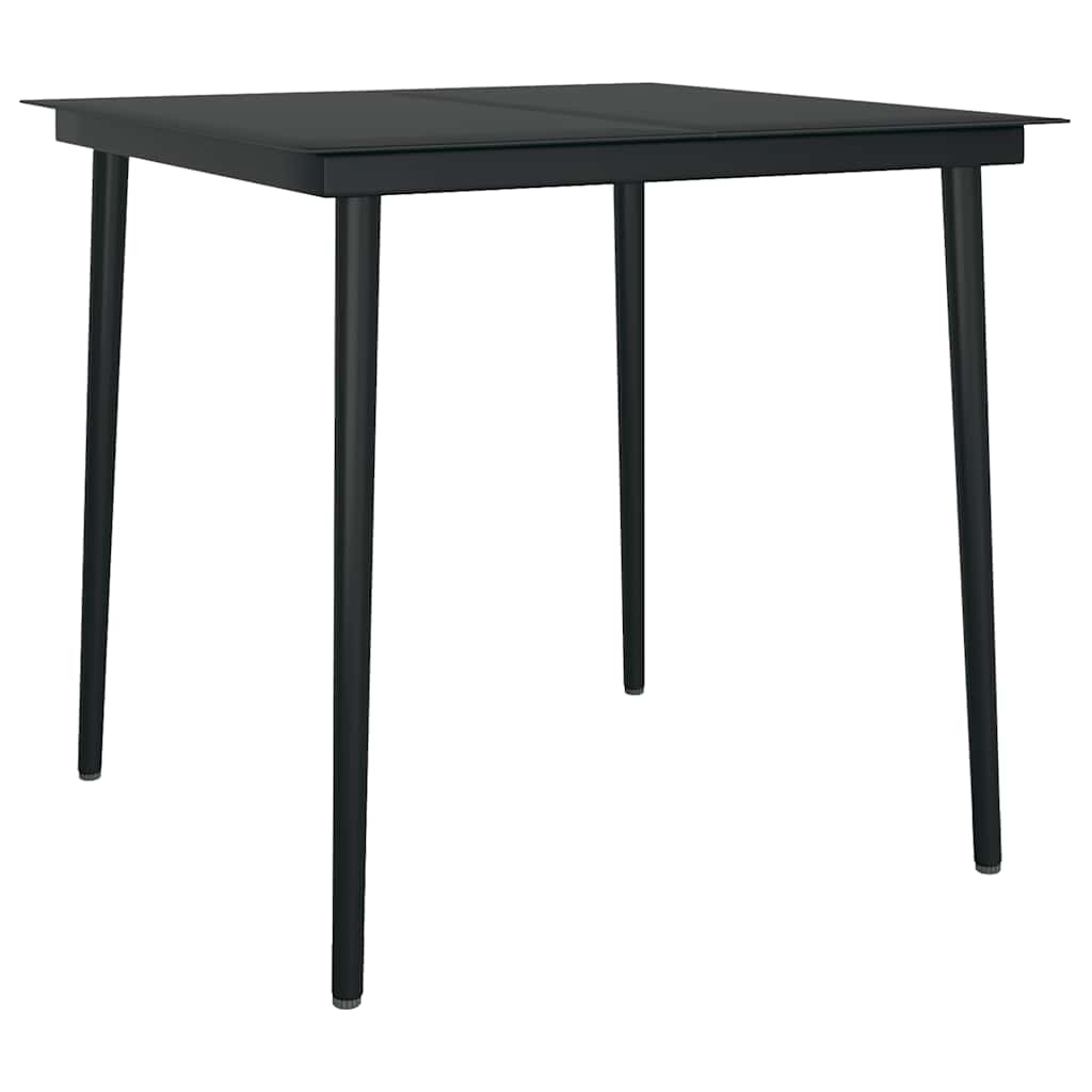 3-tlg. Garten-Essgruppe mit Kissen Schwarz Poly Rattan Glas