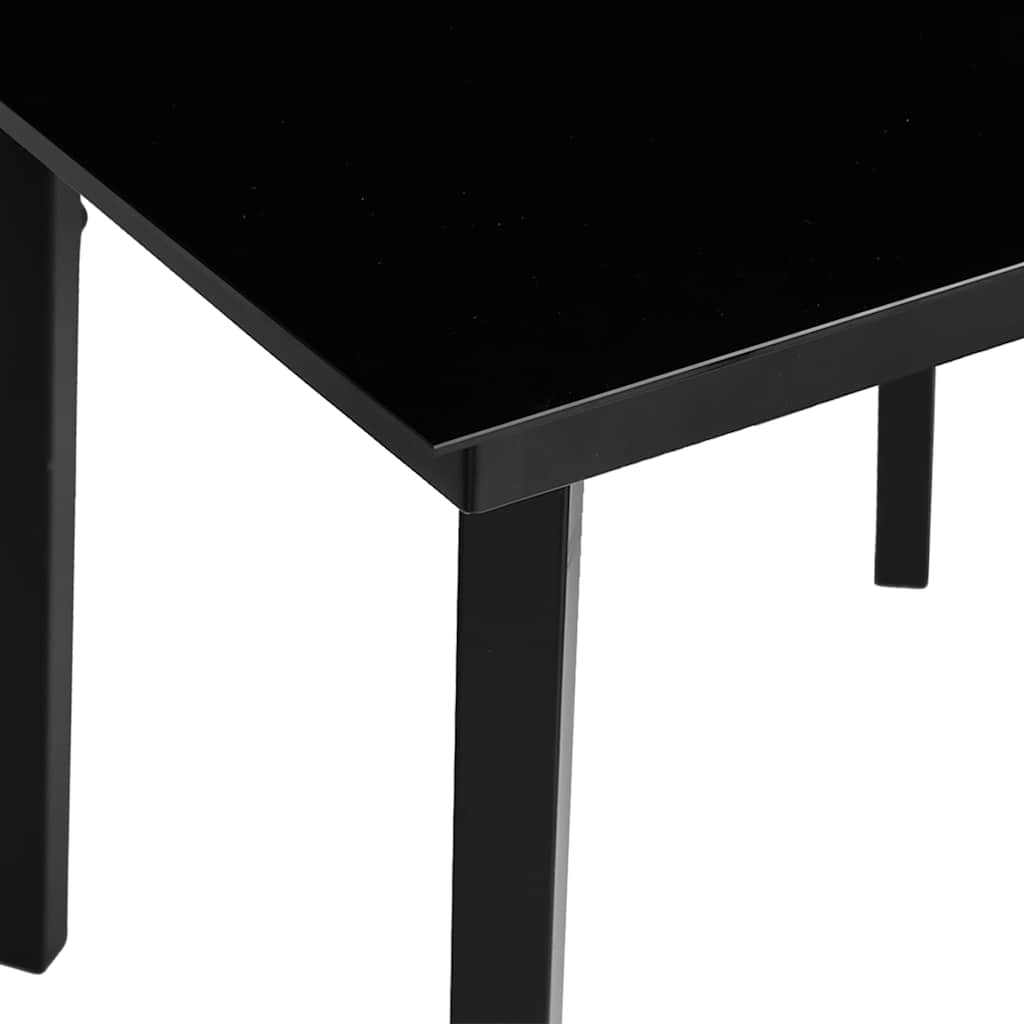 3-tlg. Garten-Essgruppe mit Kissen Schwarz Poly Rattan Glas