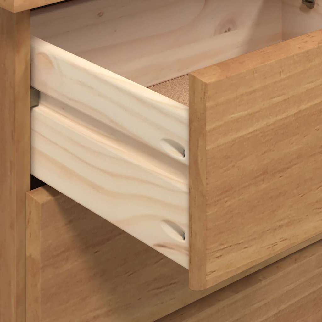 vidaXL Hutch ASKIM Honigwachs 91 x 40 x 200,5 cm Massives Kiefernholz