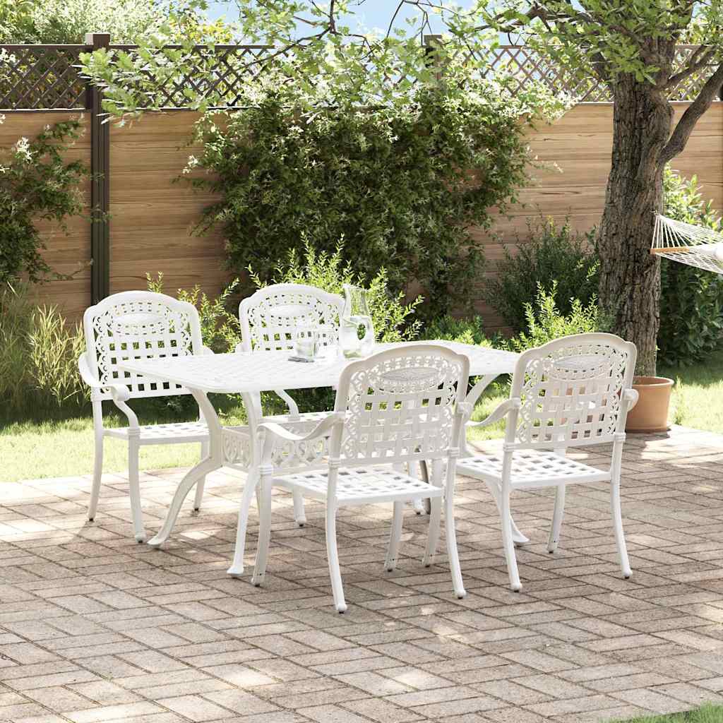 Garten Essgruppe 5 pcs Weiß Aluminium