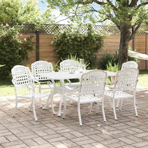 Garten Essgruppe 5 pcs Weiß Aluminium